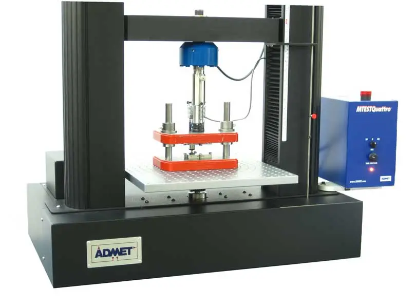 Specialized compression testing fixture for ASTM D695