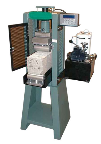 astm-c78-megaforce-concrete-bend-testing ADMET MegaForce performing ASTM C78 concrete beam bend testing